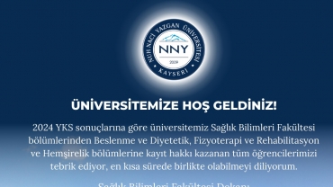 Dekanımızın Yeni Öğrencilerimize Hoş Geldin Mesajı